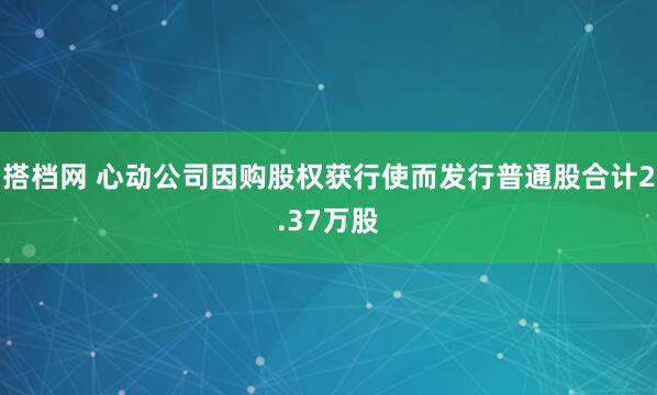 搭档网 心动公司因购股权获行使而发行普通股合计2.37万股